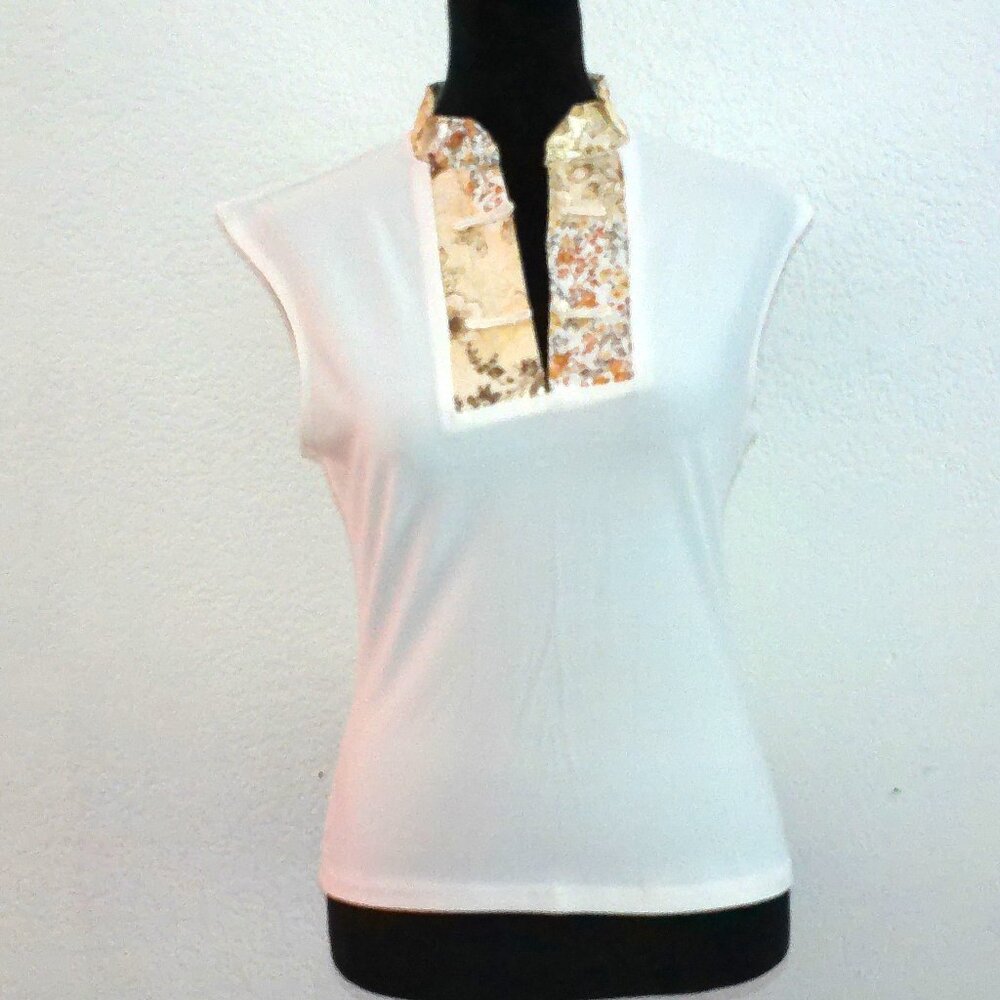 Img, White tank top, with yellow floral design